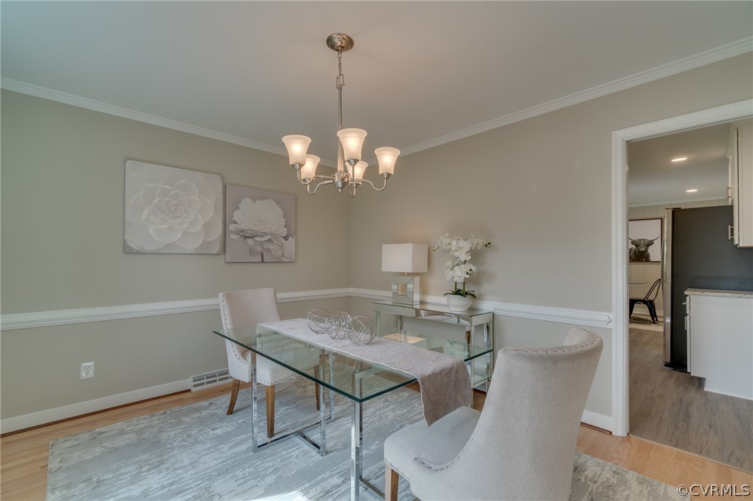 3908 Dunraven Road Chesterfield, VA 23236 - Photo 9 of 44 a view of a dining room with furniture and wooden floor