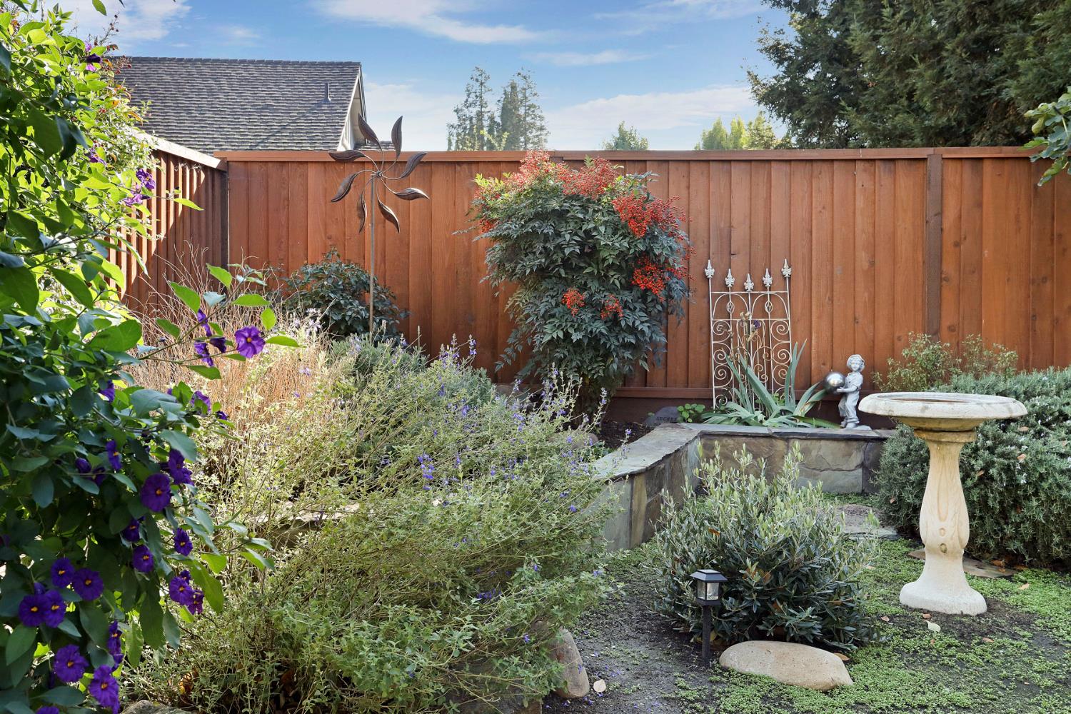 2832 Remington Way Tracy, CA 95377 - Photo 49 of 67 a view of a garden with plants and a fountain