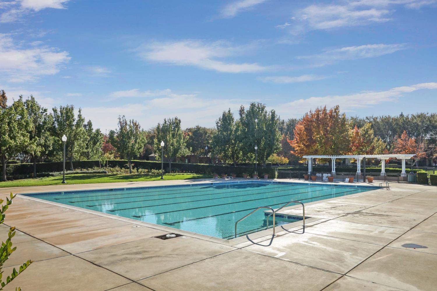 2832 Remington Way Tracy, CA 95377 - Photo 65 of 67 a view of a swimming pool with a yard and a large tree