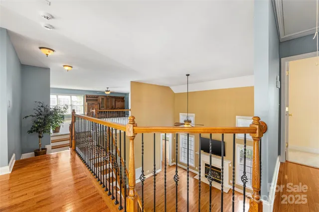 a view of entryway with wooden floor