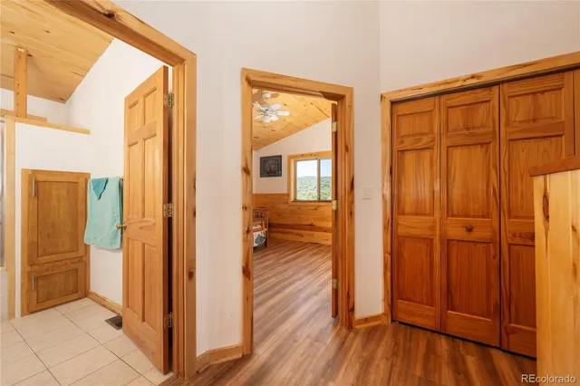 wooden floor with a view of front door