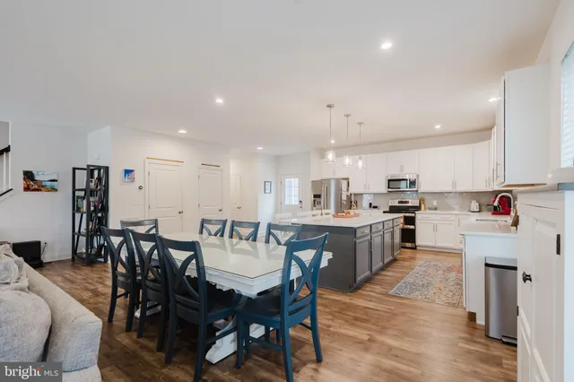 a view of a dining area with furniture