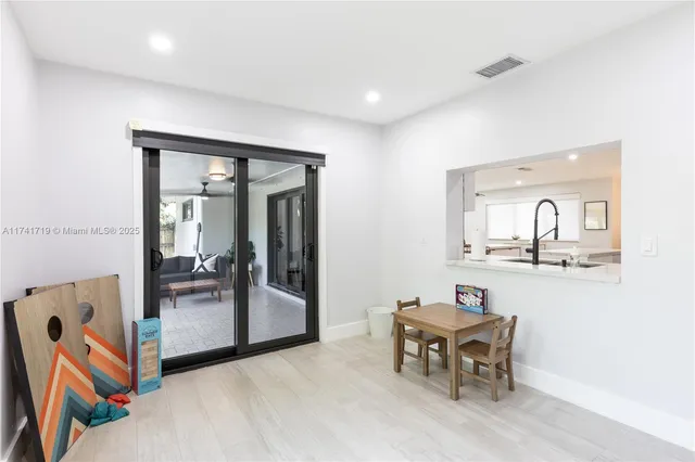 a living room with furniture