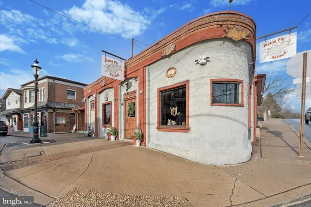 a front view of a building