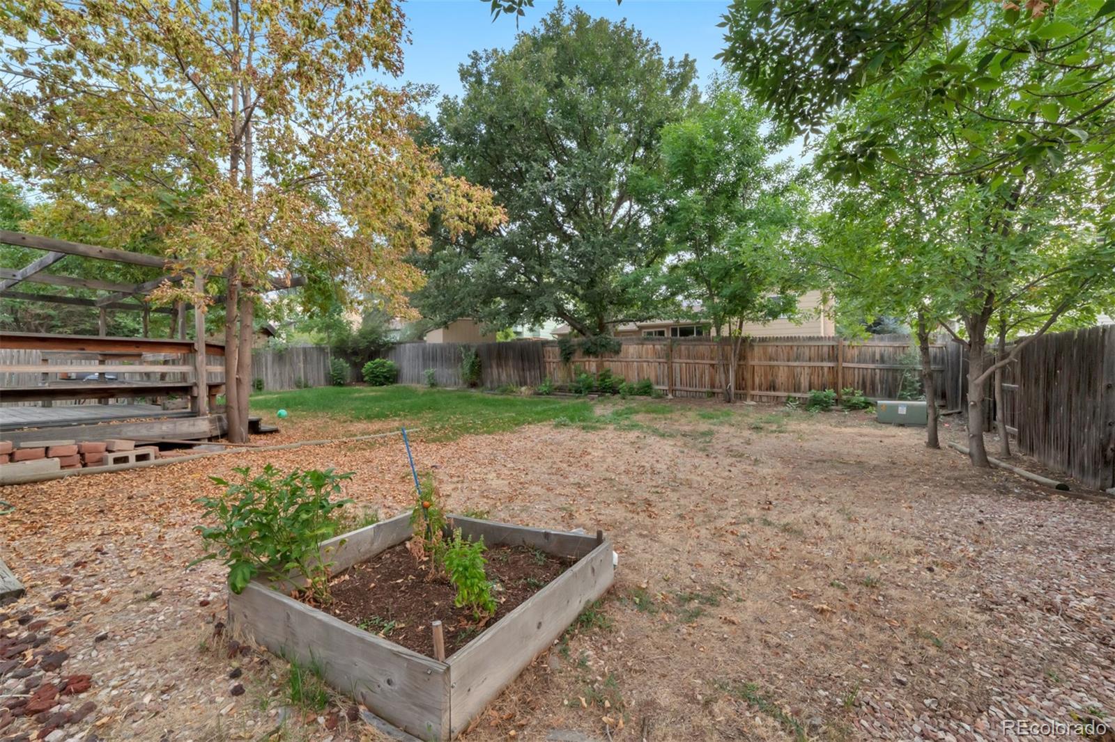 9575 Carr Street Westminster, CO 80021 - Photo 22 of 25 a view of a backyard with large trees and plants