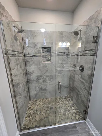 a bathroom with a shower