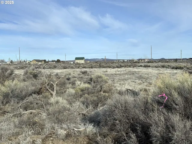 an aerial view of a yard