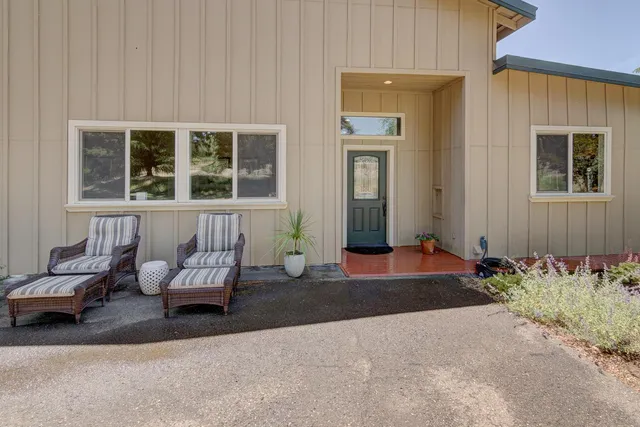 a outdoor space with patio furniture