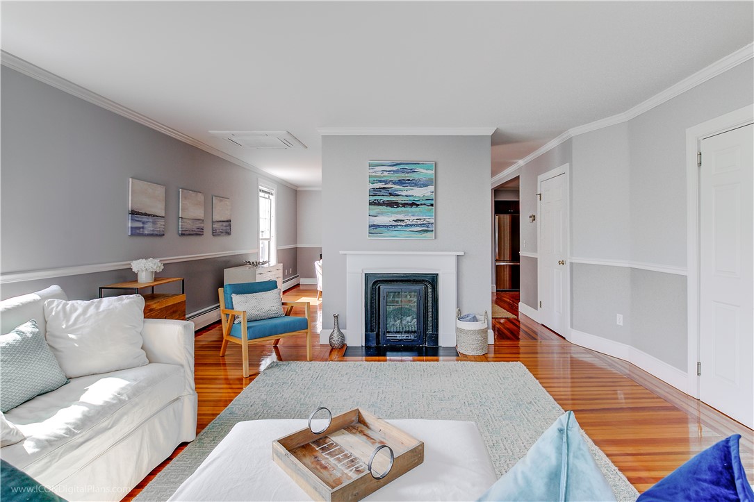 32 Catherine Street, Unit B Newport, RI 02840 - Photo 12 of 32 Living Room with View to Gas Fireplace