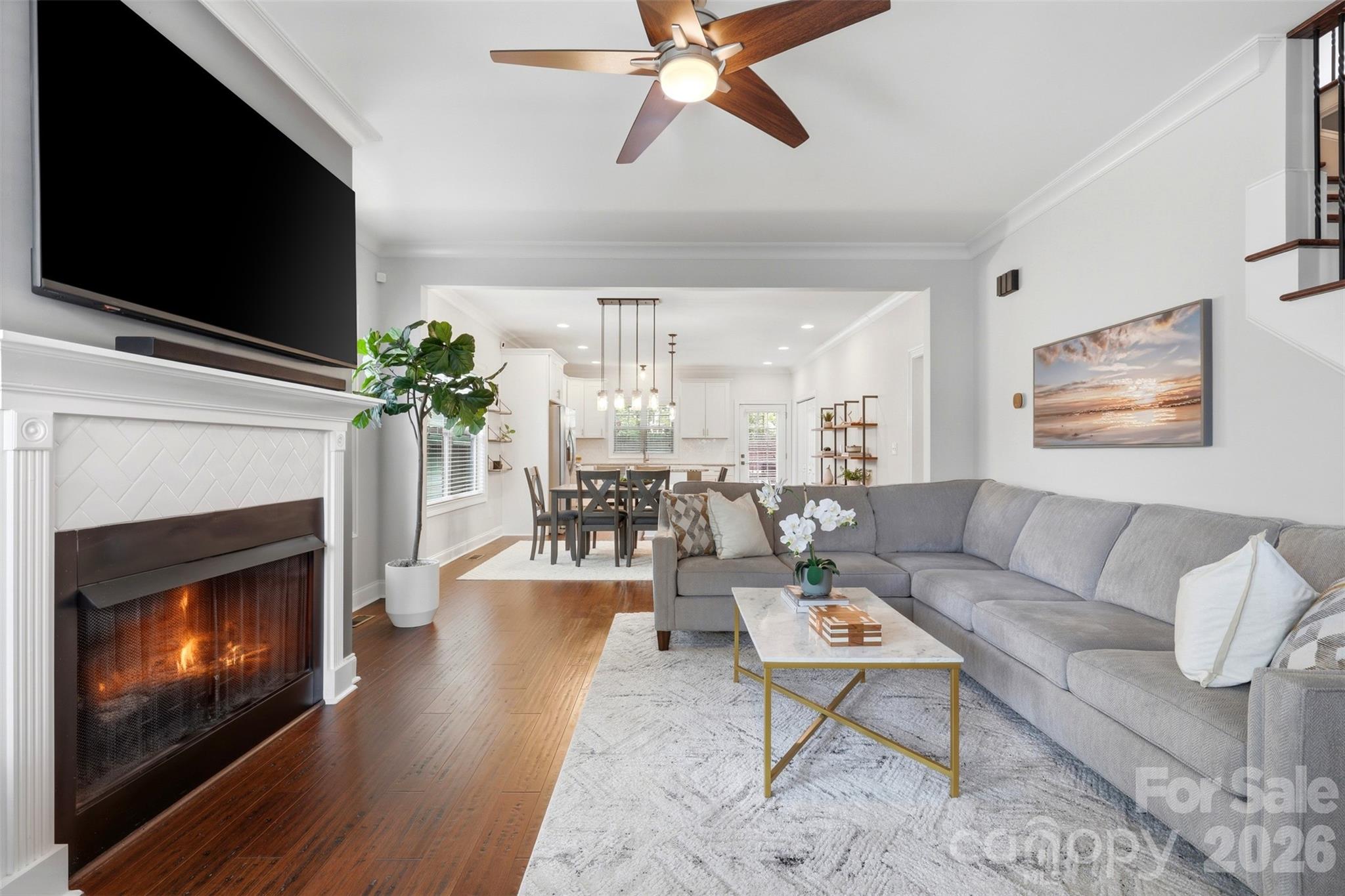 1732 Parson Street Charlotte, NC 28205 - Photo 4 of 33 a living room with furniture and a fireplace