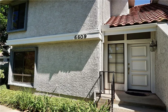 front view of a house with a door