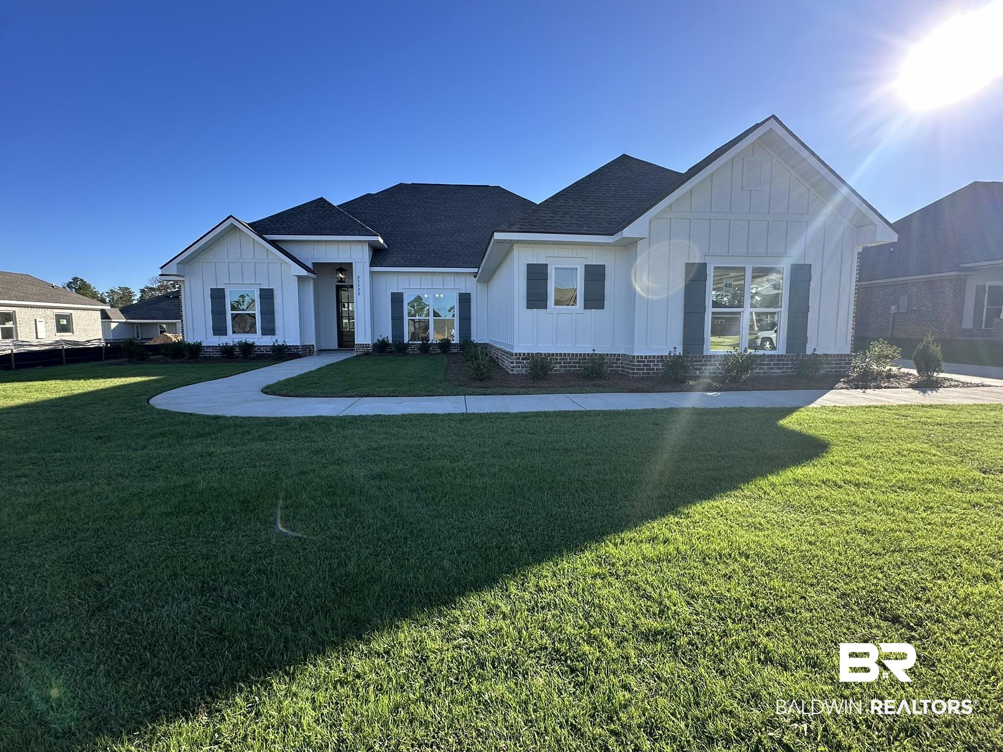 View of front of home with a front lawn