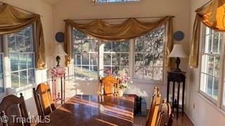 2836 Pickering Road Greensboro, NC 27407 - Photo 41 of 44 Elegant dining room featuring beautiful lighting and an inviting view