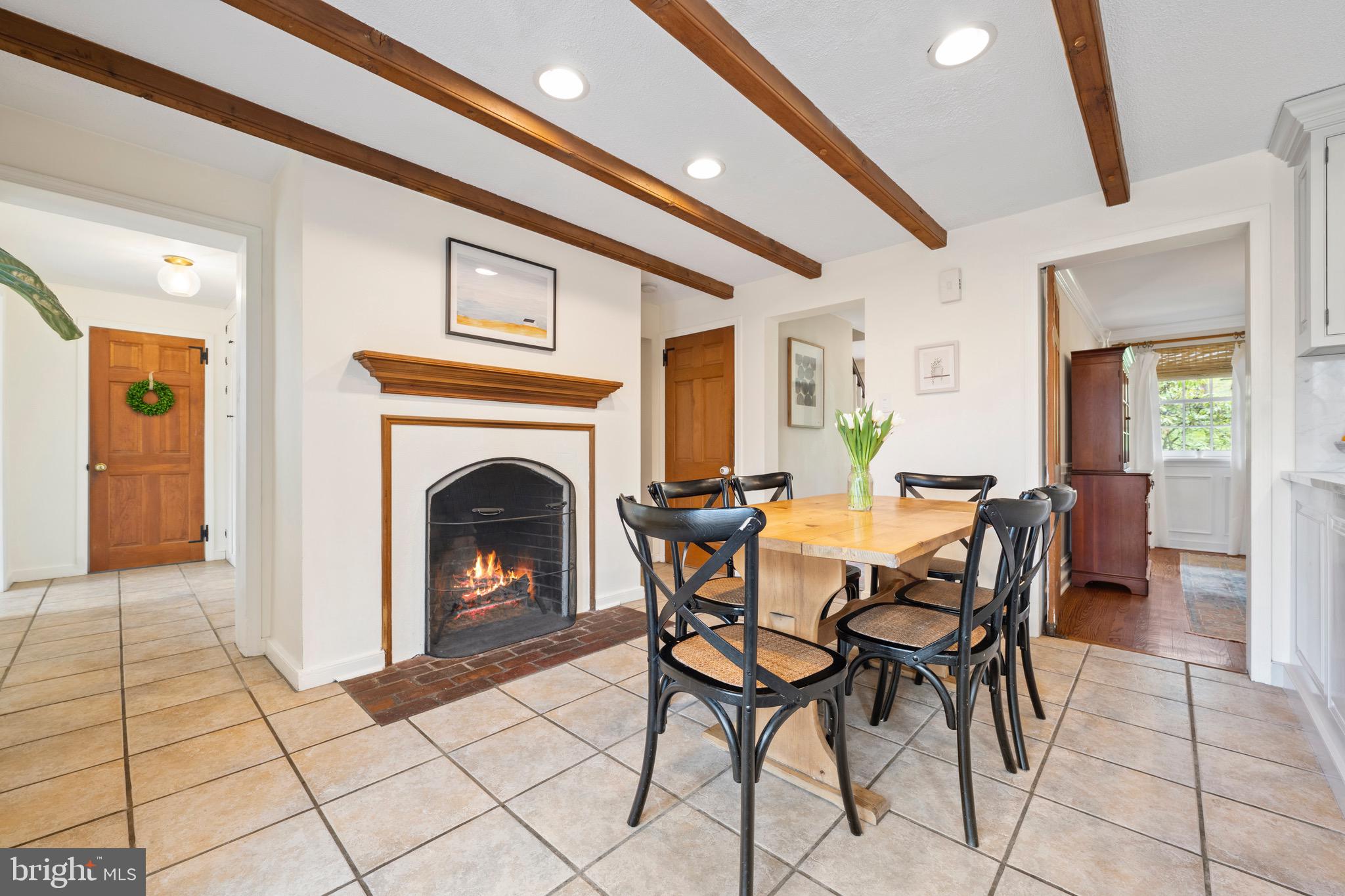 445 Upper Weadley Road Wayne, PA 19087 - Photo 18 of 36 Fireplace in the kitchen