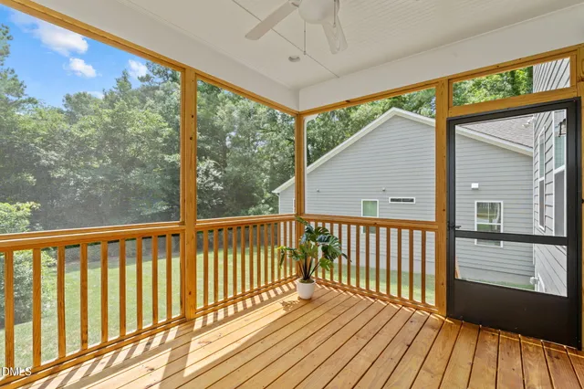 a view of a wooden deck