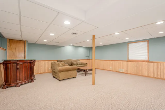 a living room with furniture