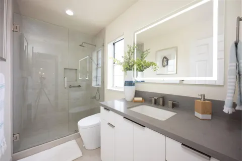 a bathroom with a shower