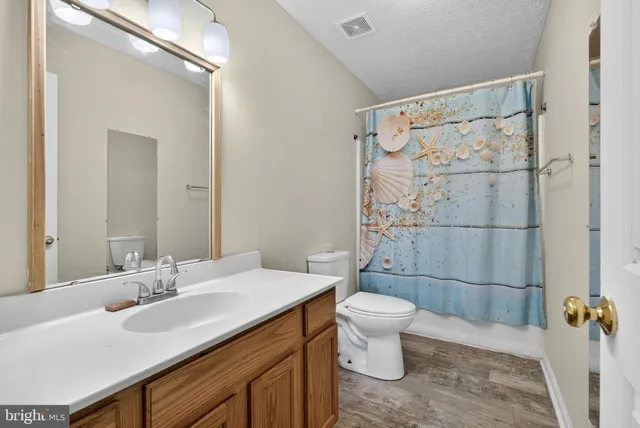 a bathroom with a sink toilet and a mirror