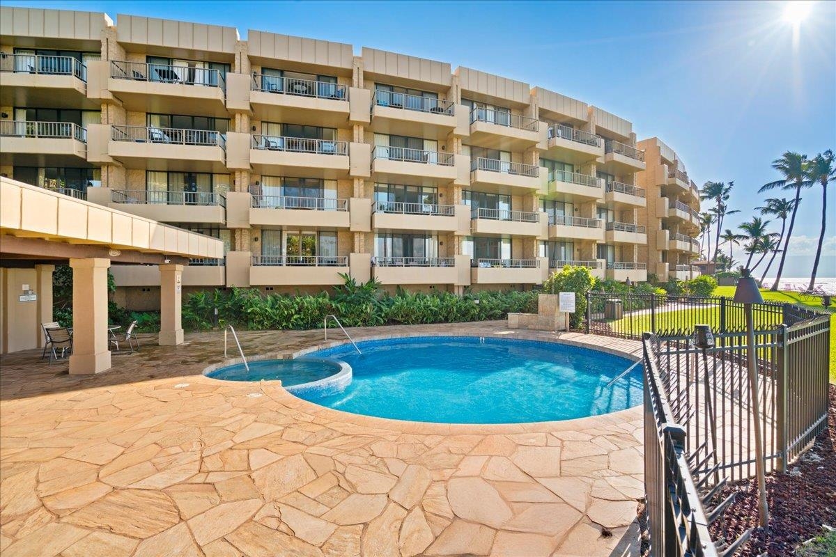 3601 Lower Honoapiilani Road, Unit 201 Lahaina, HI 96761 - Photo 30 of 37 a view of pool with outdoor seating