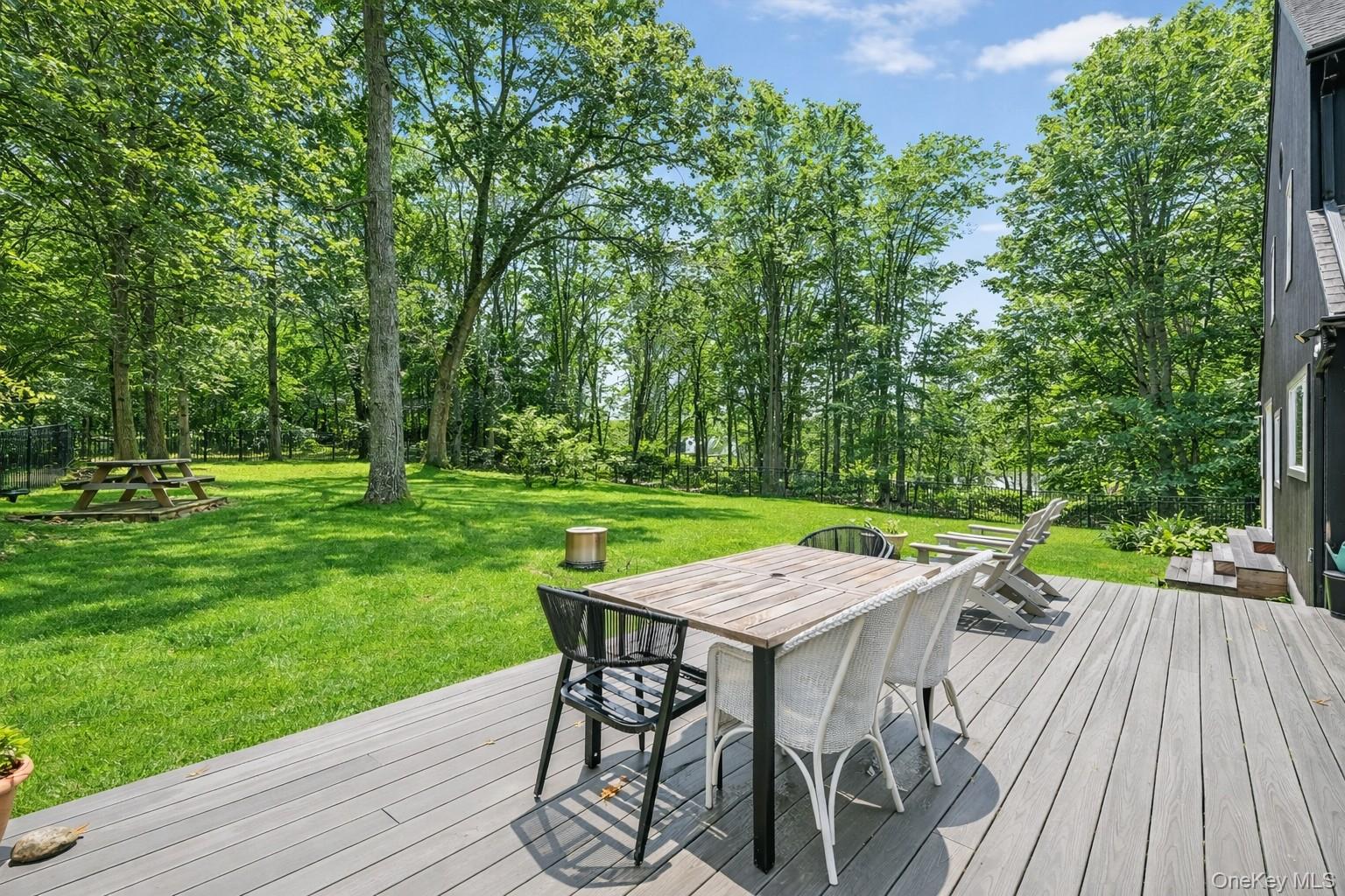 16 Oxford Springs Road Chester, NY 10918 - Photo 35 of 43 a table and chairs with the wooden floor and yard
