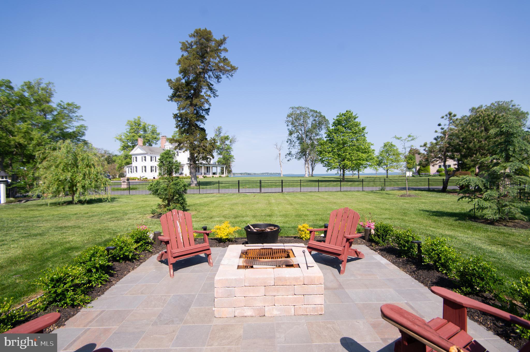 9 Hatsawap Road Cambridge, MD 21613 - Photo 58 of 78 Rear Patio w/Fire Pit and Water View