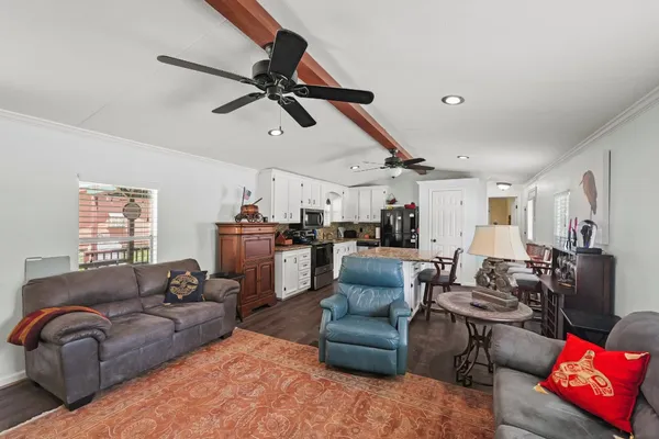 a living room with furniture