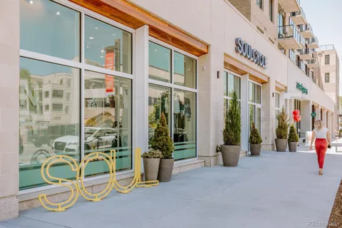 a view of a building with glass windows