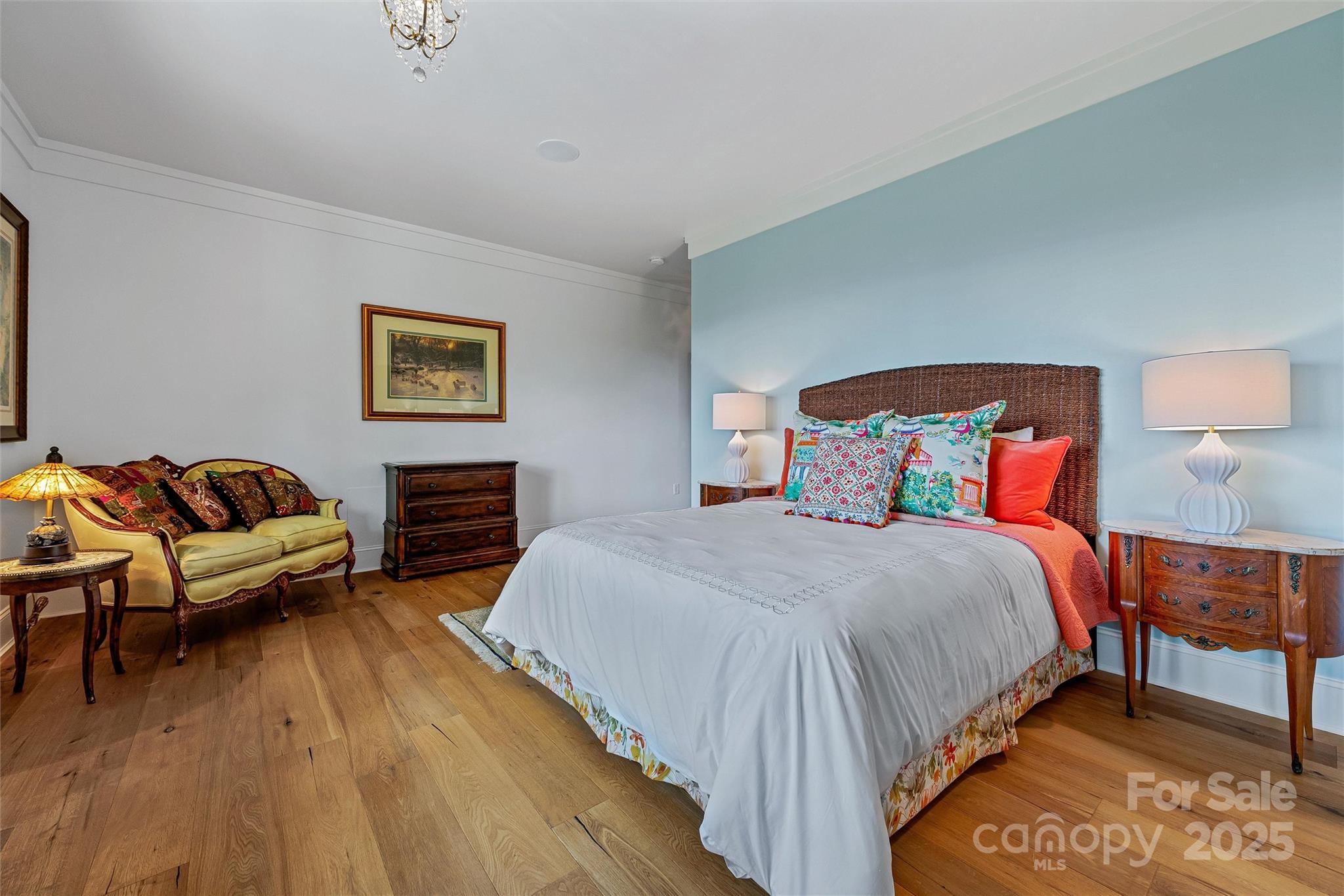 278 North Snow Ridge Drive Fairview, NC 28730 - Photo 37 of 48 a bedroom with bed and a night stand