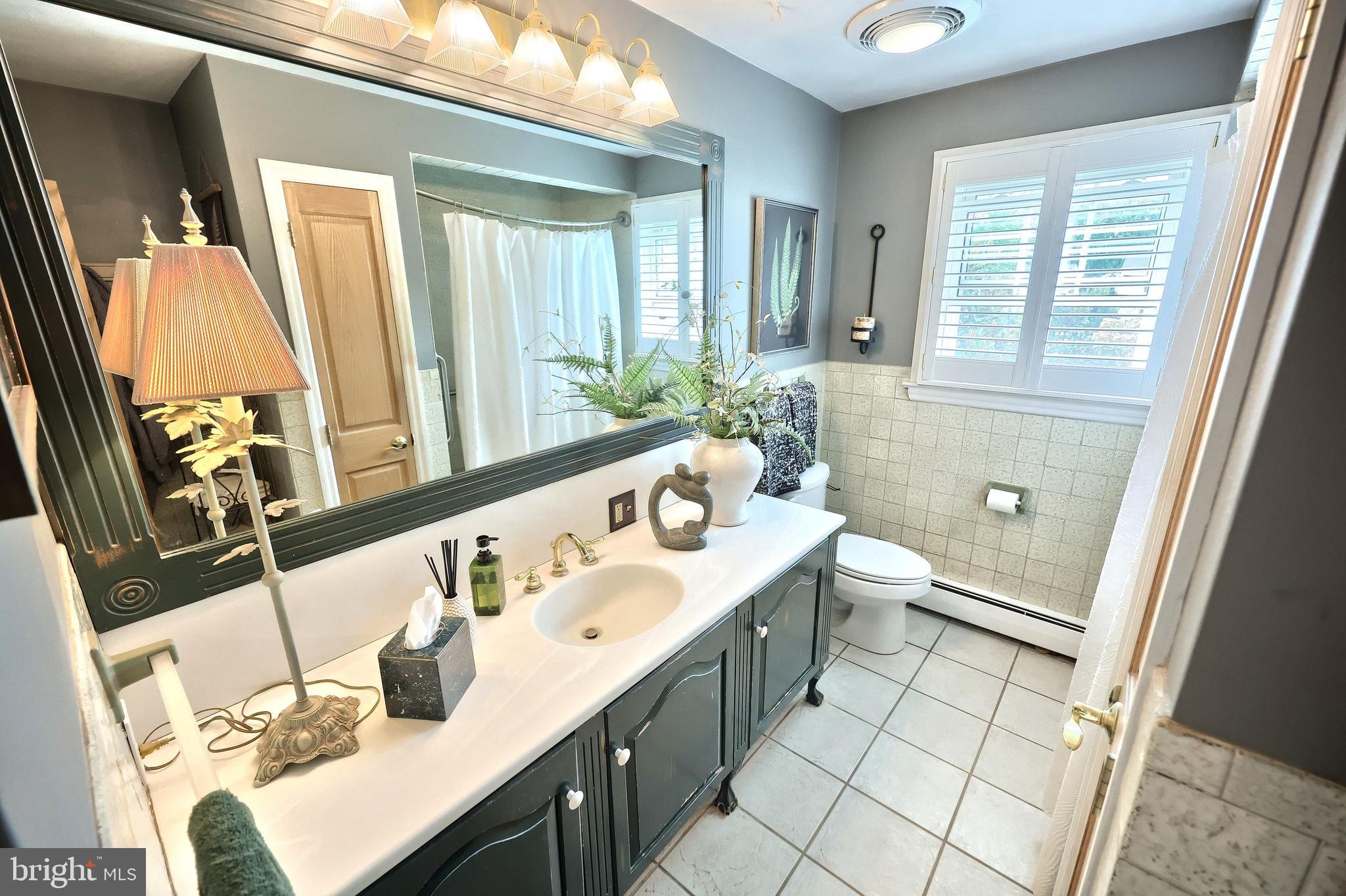 372 Maple Avenue Hanover, PA 17331 - Photo 36 of 87 a bathroom with a double vanity sink a mirror and a bathtub