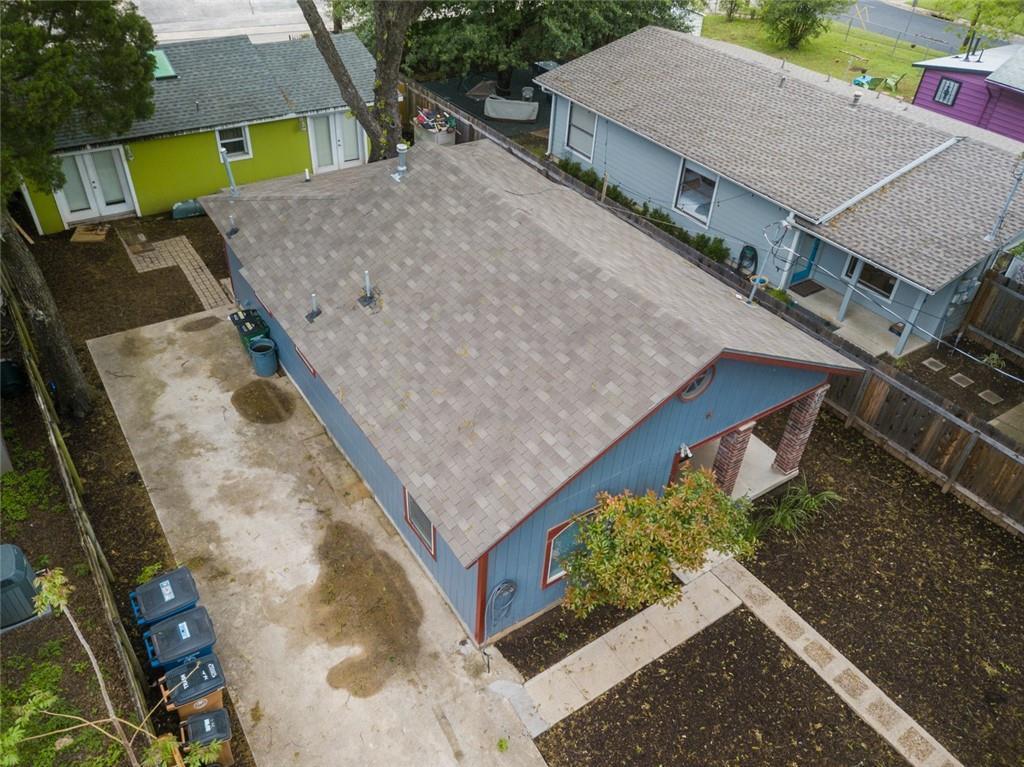 74 Julius Street Austin, TX 78702 - Photo 11 of 11 an aerial view of a house with a yard