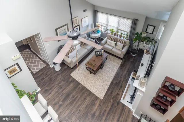 a view of a large building from a balcony