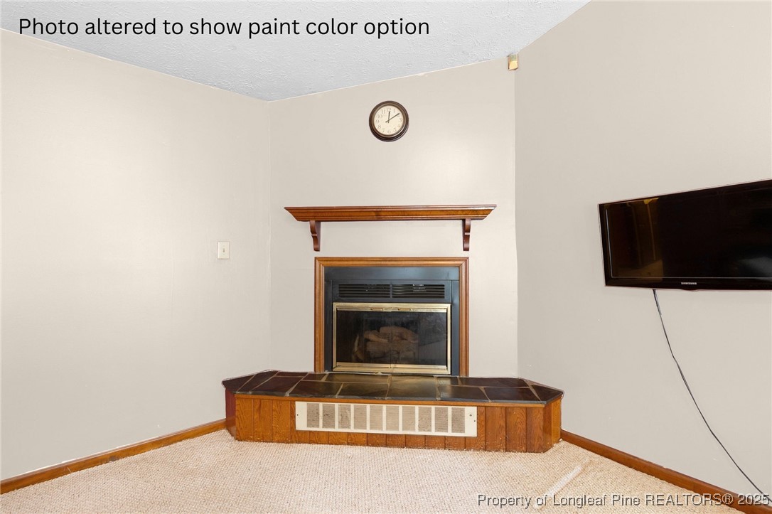 6104 Sisk Culbreth Road Godwin, NC 28344 - Photo 4 of 16 a living room with furniture and a fireplace