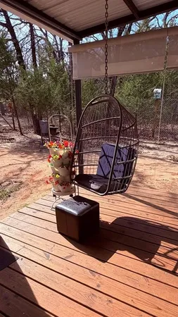 a view of a terrace with wooden floor
