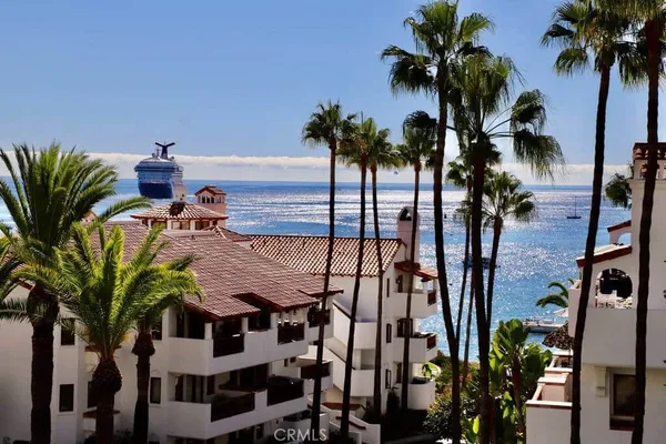 a view of a palm tree with flower plants