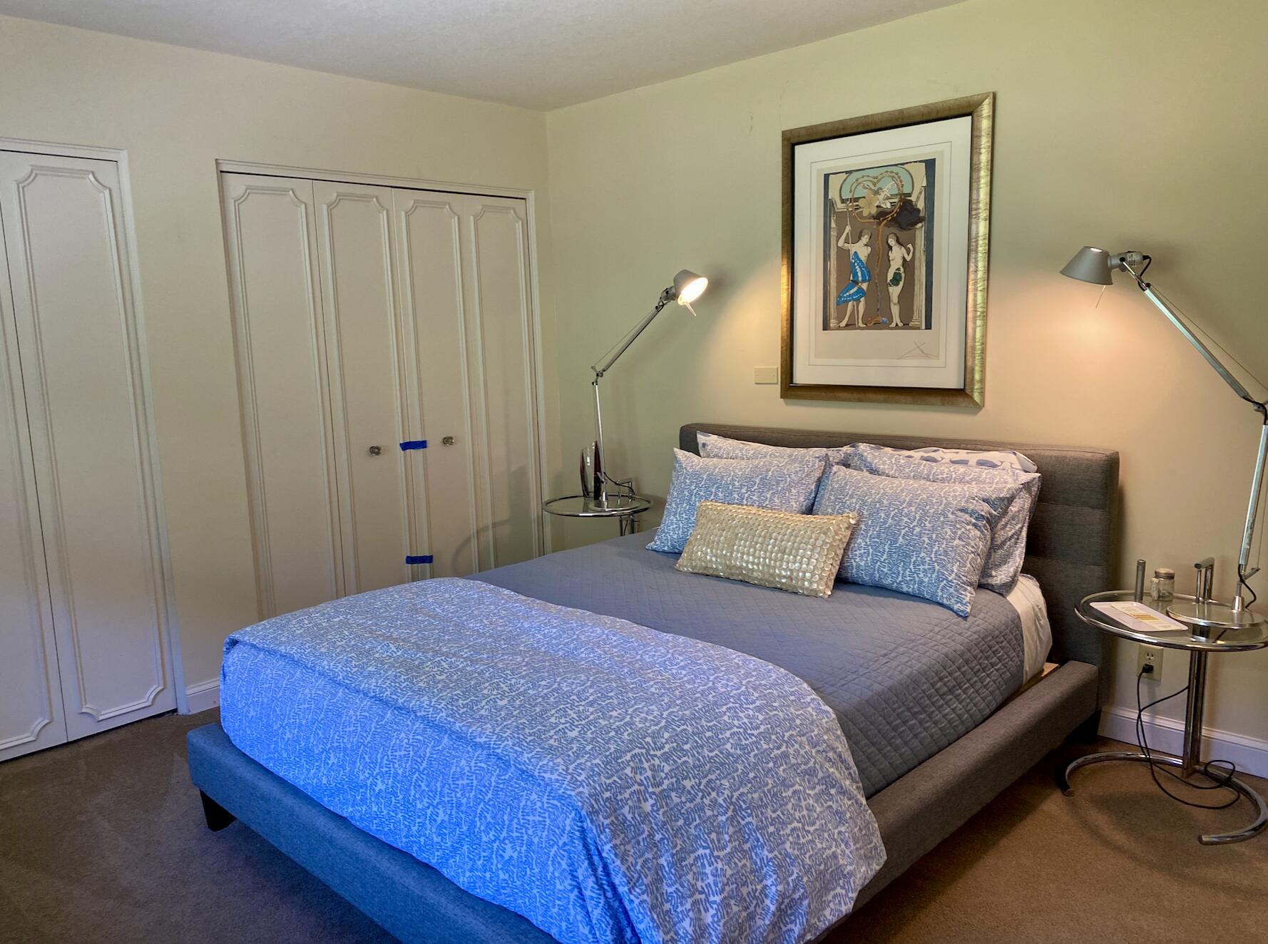 174 Coronada Circle Santa Barbara, CA 93108 - Photo 22 of 33 a bedroom with a bed and a painting on the wall