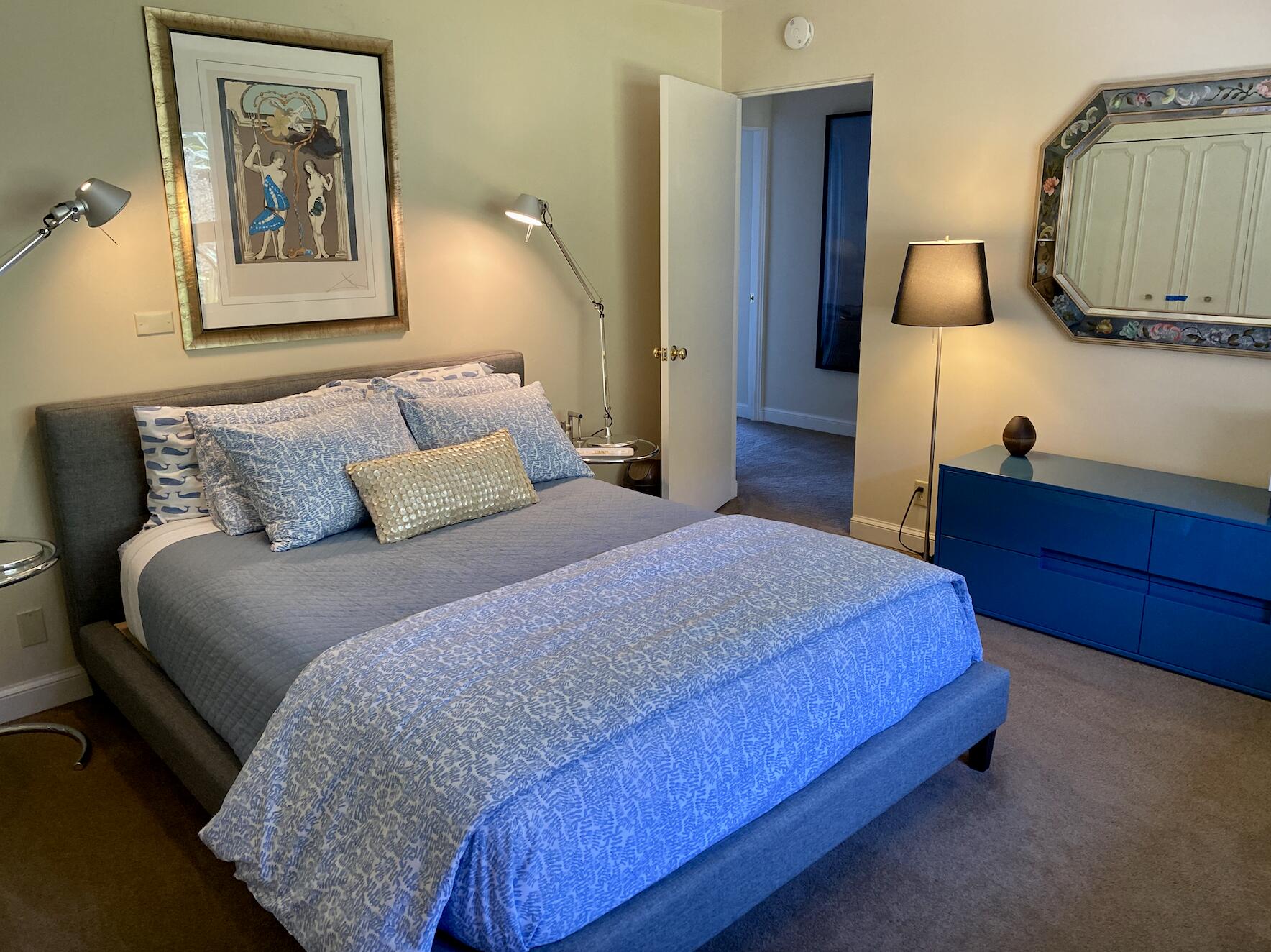 174 Coronada Circle Santa Barbara, CA 93108 - Photo 23 of 33 a bedroom with a bed and a painting on the wall
