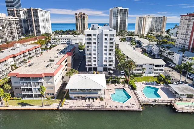a view of a city with tall buildings