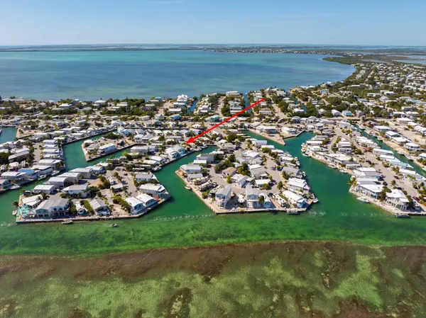 an aerial view of a house with a garden