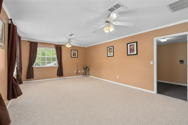 a view of a park with a slide