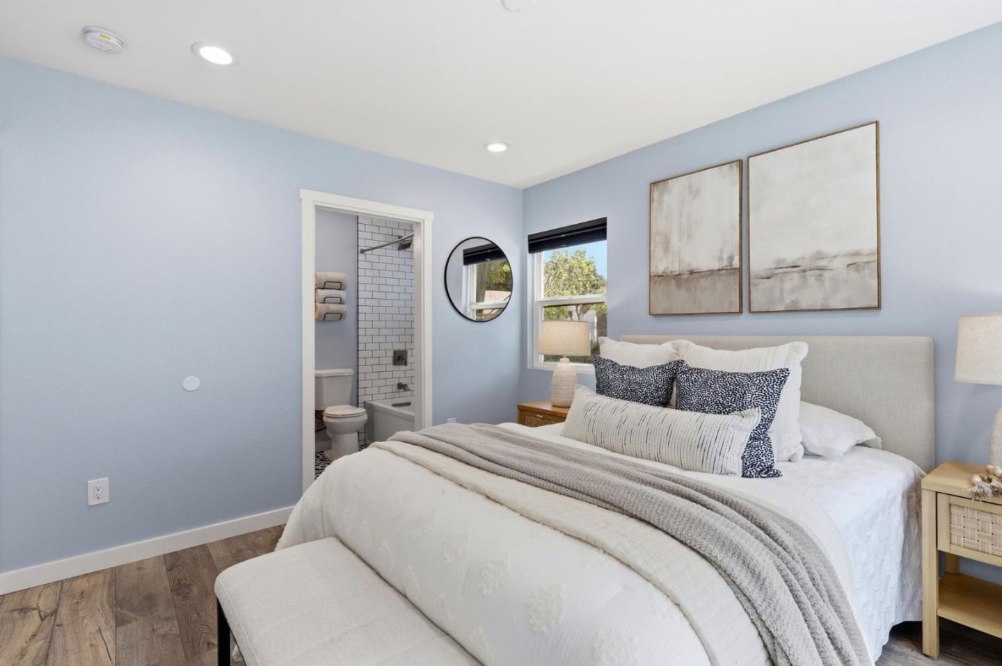 140 Second Street Gilroy, CA 95020 - Photo 23 of 33 a bedroom with a bed and a large window
