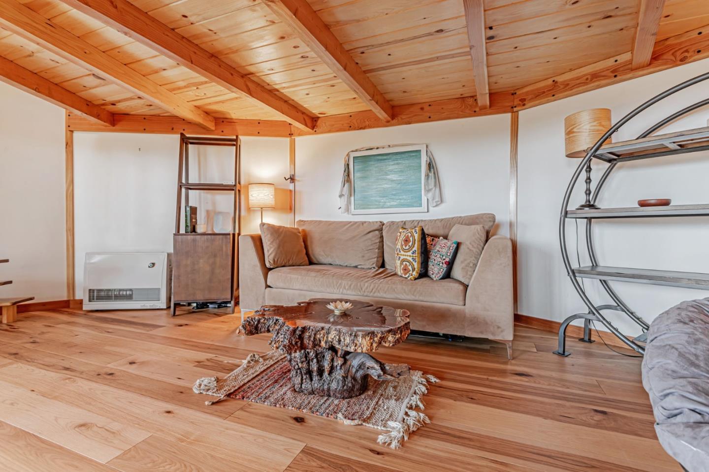 12845 Love Creek Road Ben Lomond, CA 95005 - Photo 20 of 61 a living room with furniture and a wooden floor