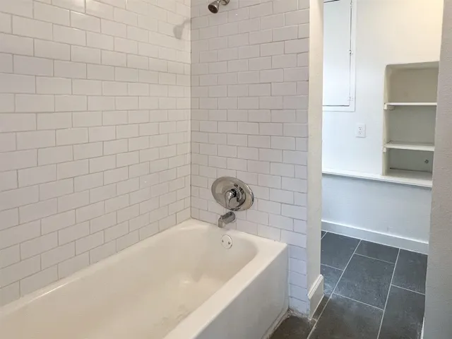 a bathroom with a tub