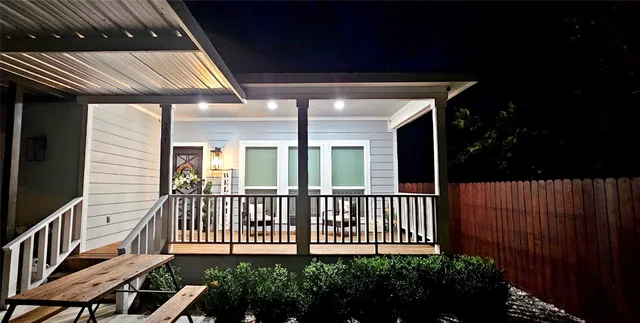 a view of a house with a deck