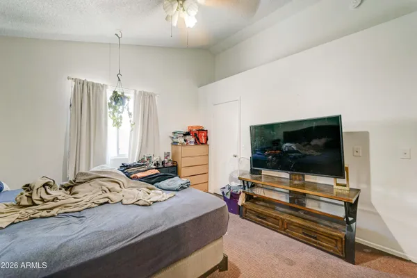 a bathroom with a sink a toilet a mirror a vanity and shower