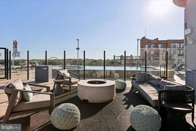 a view of outdoor space with seating area