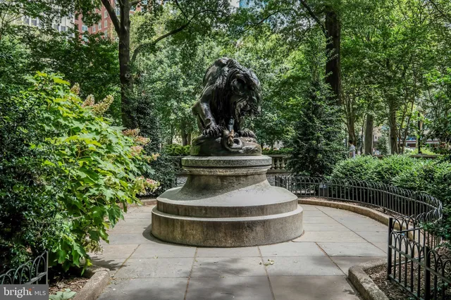 a view of a fountain in middle of the house
