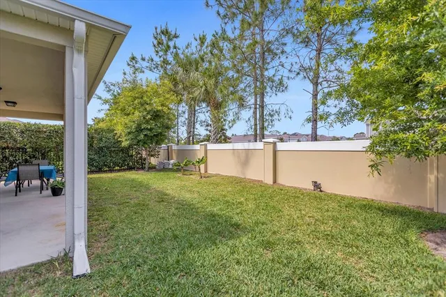 a view of a backyard with garden
