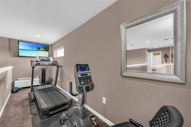 a view of a field with an ocean