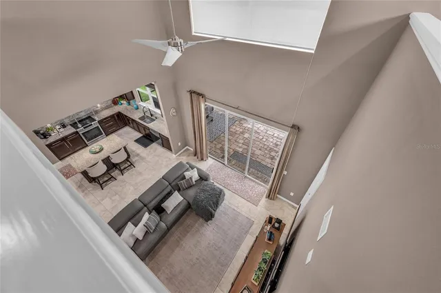 a view of a tiny house with a yard