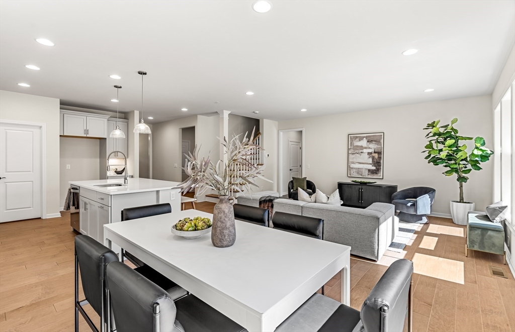 12 Tiger Terrace, Unit 28 Walpole, MA 02081 - Photo 5 of 14 a living room with kitchen island furniture and a potted plant